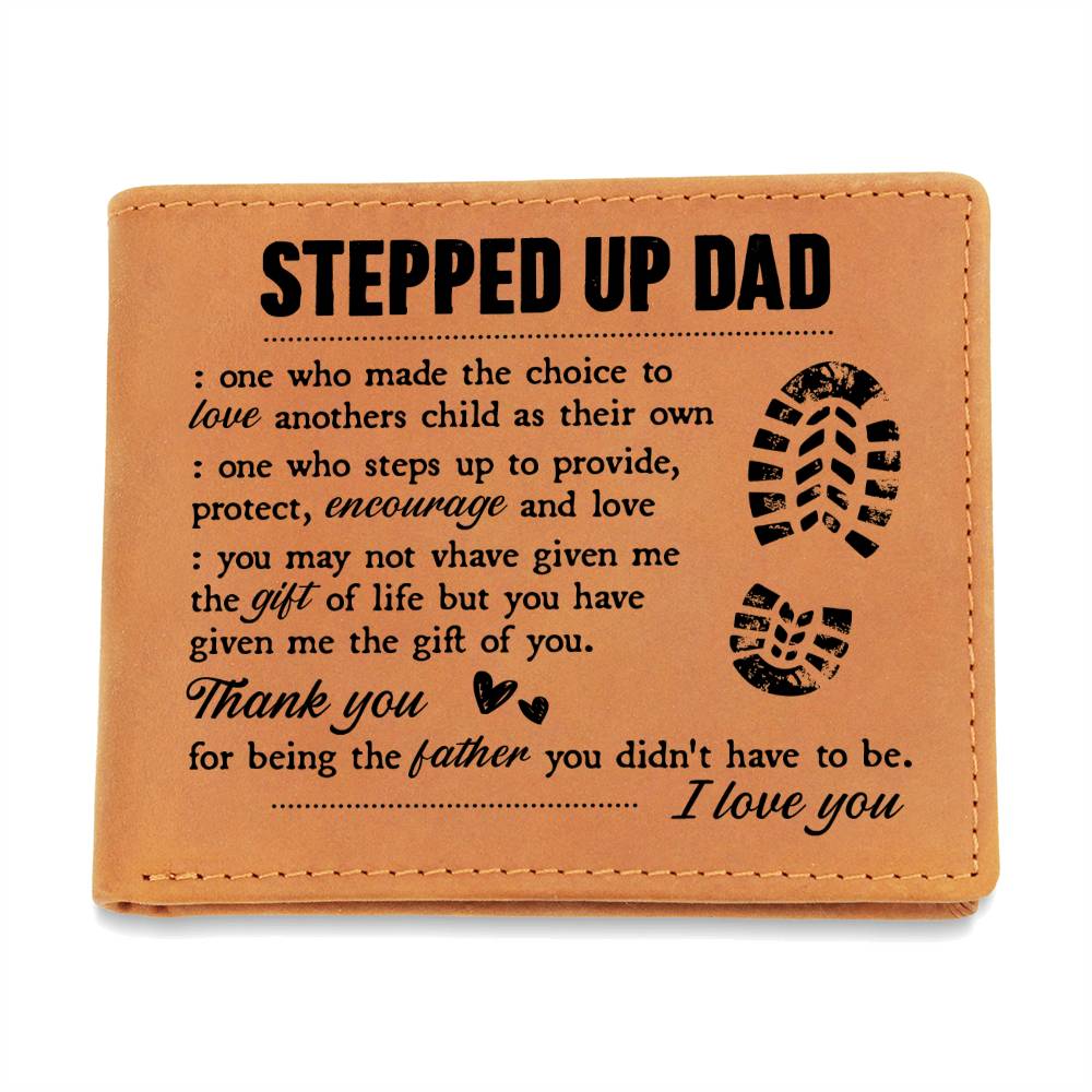 Stepdad Gift Leather Bifold Wallet – Full Grain Cowhide
