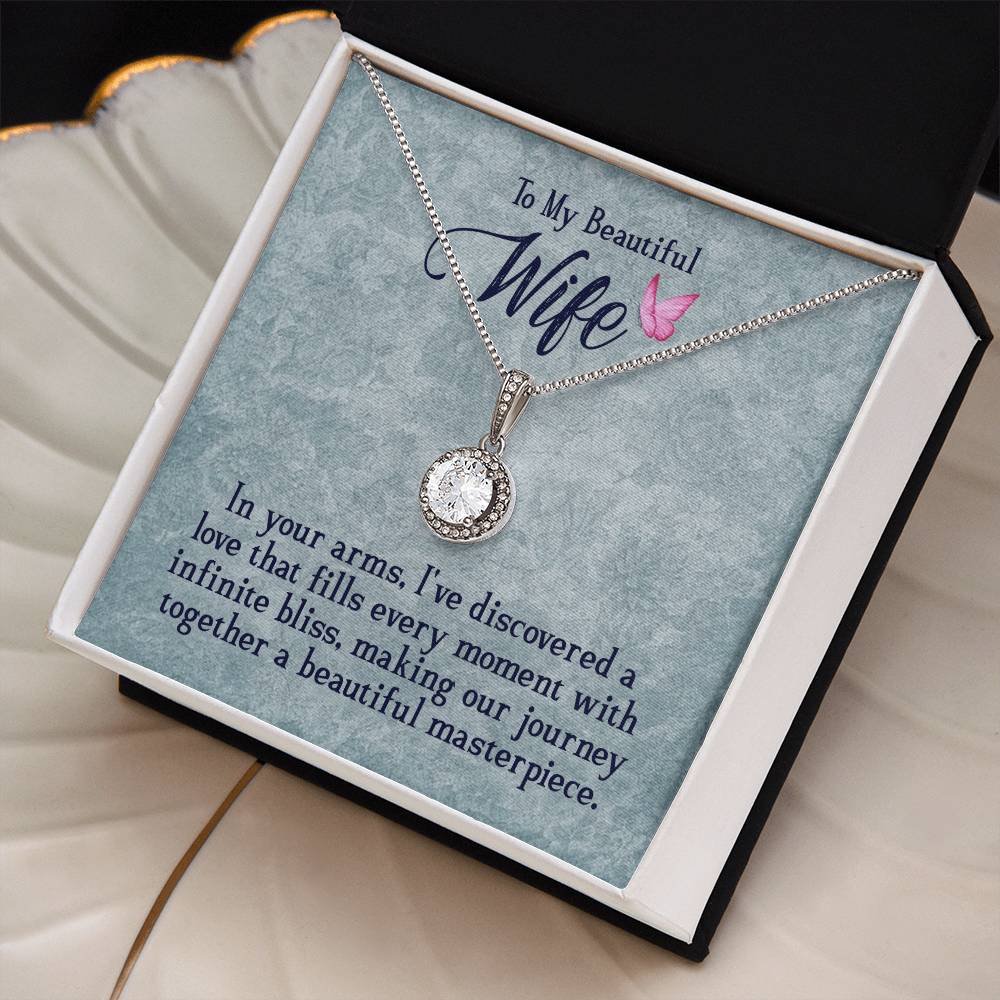 Eternal Hope Cushion Cut CZ Necklace, 14k White Gold Finish