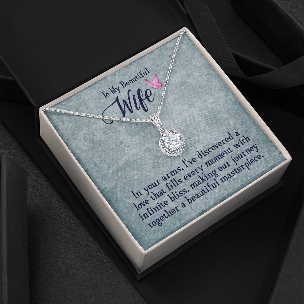 Eternal Hope Cushion Cut CZ Necklace, 14k White Gold Finish