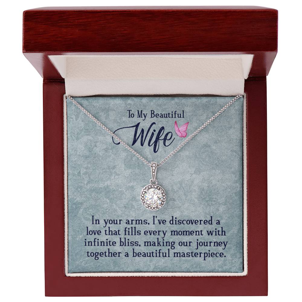 Eternal Hope Cushion Cut CZ Necklace, 14k White Gold Finish