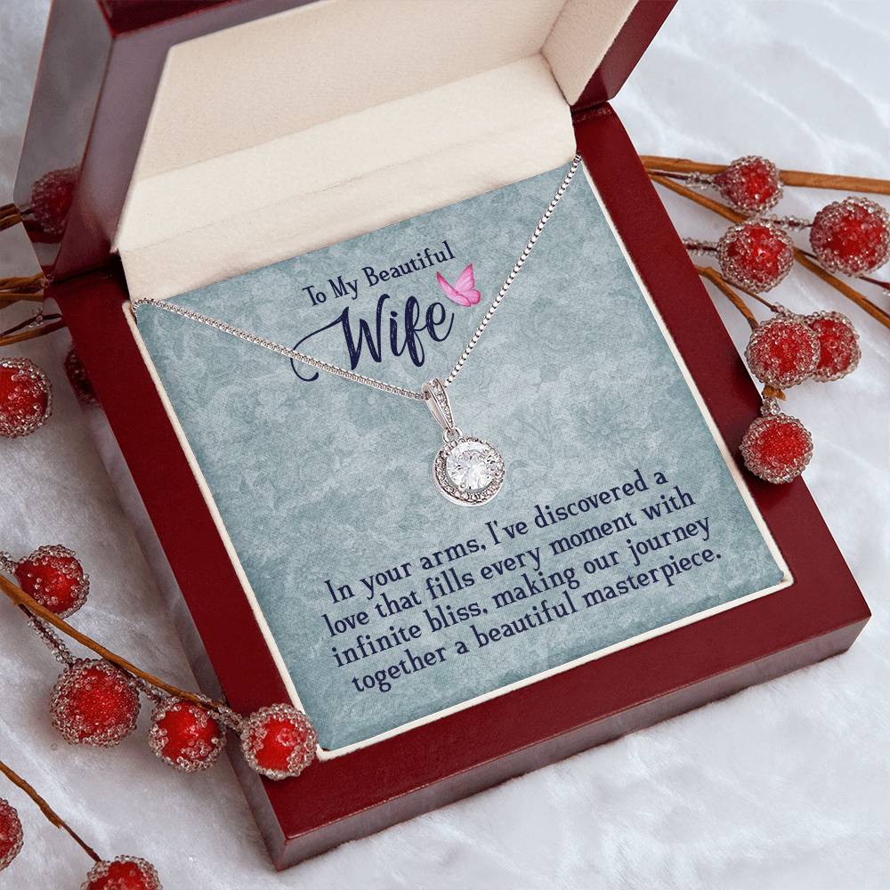 Eternal Hope Cushion Cut CZ Necklace, 14k White Gold Finish