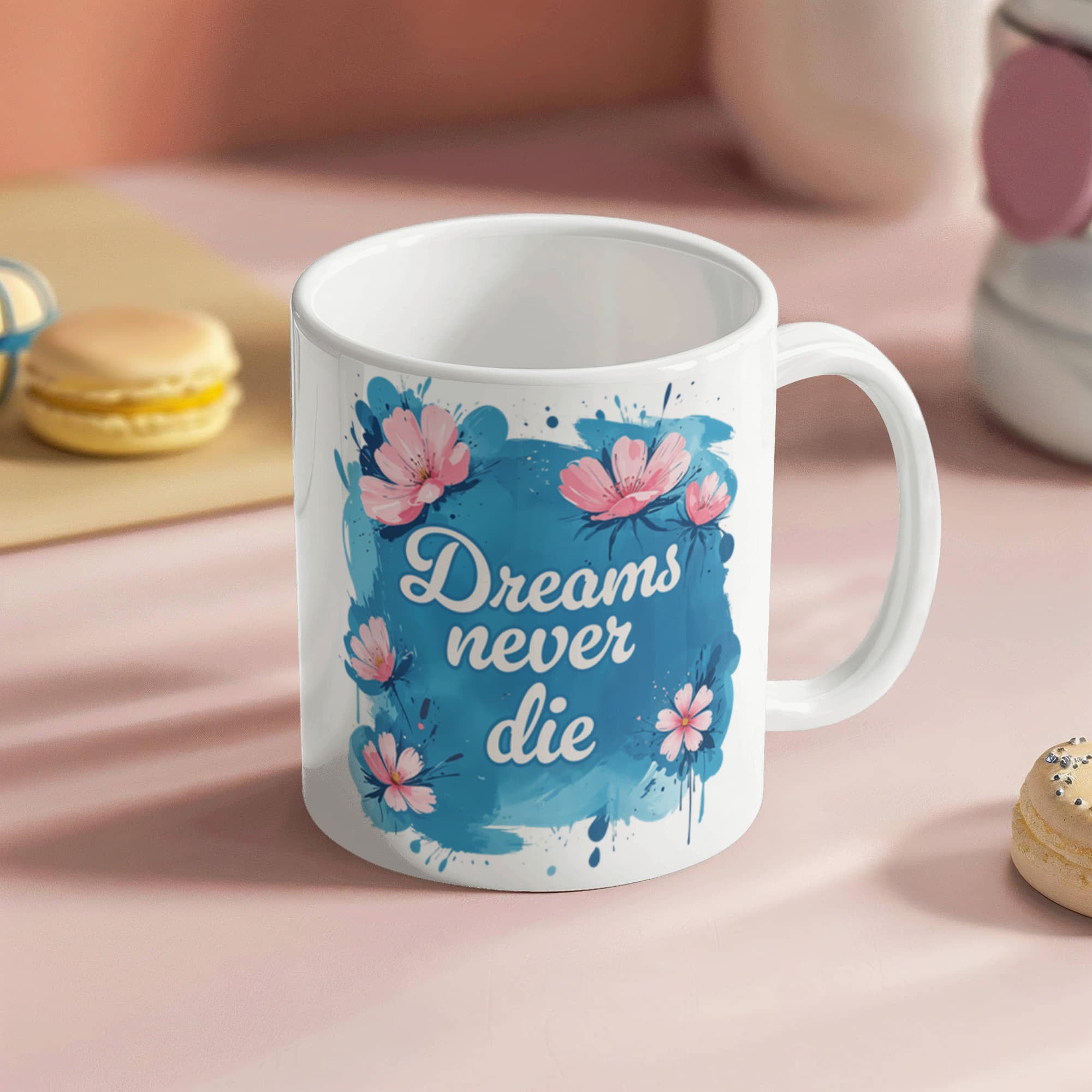 Dreams Never Die Ceramic Coffee Mug, 11 oz White